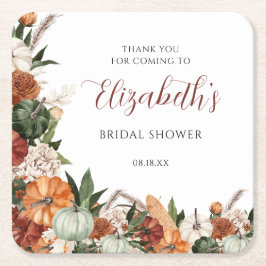 ボーホーオータムブライダルシャワー スクエアペーパーコースター