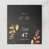 ボーホーオータムボタニカルゴールドフレームウェディング プレイスカード (外部開封)