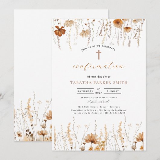 ボーホーオータム確認のご案内 招待状 (正面/裏面)