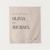 ボーホーカスタムウェディングウェルカムベージュタペストリー タペストリー (正面)