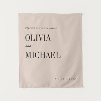 ボーホーカスタムウェディングウェルカムベージュタペストリー タペストリー