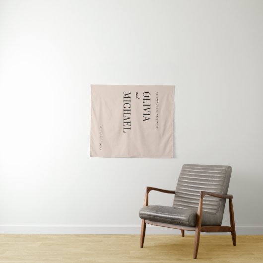 ボーホーカスタムウェディングウェルカムベージュタペストリー タペストリー (インサイチュ(横))