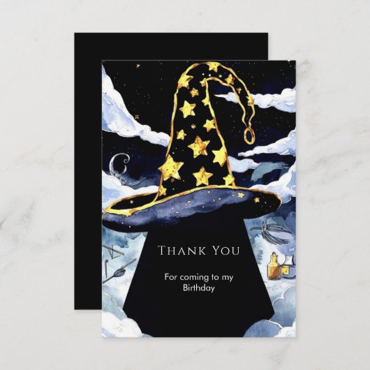 ボーホーカスタムマジックウィザードバースデー サンキューカード (正面/裏面)