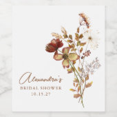 ボーホーカスタム アースィ ネイチャー ボタニカル ブライダルシャワー ワインラベル (シングルラベル)