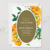 ボーホーカラフルな植物の野生の花のモダン 招待状 (正面)