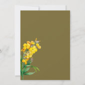 ボーホーカラフルな植物の野生の花のモダン 招待状 (裏面)