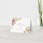 ボーホーガーデンローズフラワーズウェディング サンキューカード (正面)