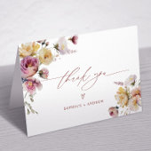 ボーホーガーデンローズフラワーズウェディング サンキューカード