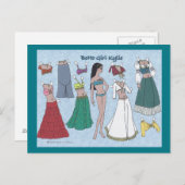 ボーホーガール キューリー ペーパードール ポストカード (正面/裏面)