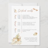 ボーホーガール ビーチ パンパスグラス バチェロレッテ 招待状 (裏面)