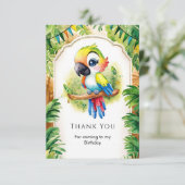 ボーホーキッズ パーティー バード 誕生日 サンキューカード (スタンド正面)