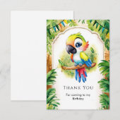 ボーホーキッズ パーティー バード 誕生日 サンキューカード (正面/裏面)