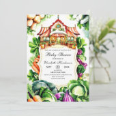 ボーホーキャベツファーマーズマーケットベイビーシャワー 招待状 (スタンド正面)