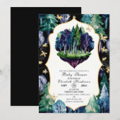 ボーホーキュートな森のベイビーシャワー 招待状 (正面/裏面)