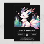 ボーホーキュートオオカミ誕生日 招待状 (正面/裏面)