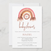 ボーホーキュートライオン レインボーベイビーシャワー 招待状 (正面)