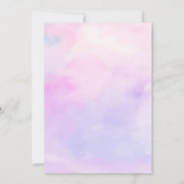 ボーホーキュート パープル フラワー バタフライ ガール ベビーシャワー 招待状 (裏面)