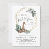 ボーホーギリヤ 水彩 ベイビーシャワー 招待状 (正面)