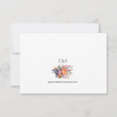 ボーホーグラマー結婚式の出欠確認 - 水彩の芍薬 出欠カード (裏面)