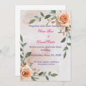 ボーホーグリーンのウェディング招待状 招待状 (正面/裏面)