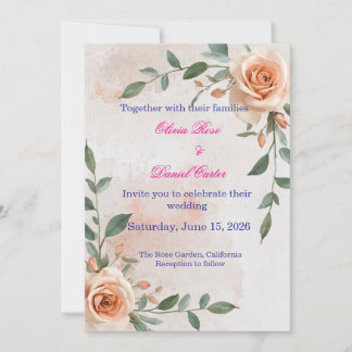 ボーホーグリーンのウェディング招待状 招待状