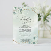 ボーホーグリーンのユーカリの葉 フレーム ゴールド フェイク エンクロージャーカード (スタンド正面)