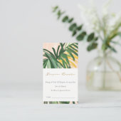 ボーホーグリーントロピカルパーム おむつくじ ベビーシャワー エンクロージャーカード (スタンド正面)