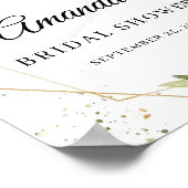 ボーホーグリーン植物のゴールド幾何学模様のウェルカムサイン ポスター (角)