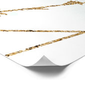 ボーホーグリーン装飾 ゴールドフレーム 結婚式タイムライン ポスター (角)