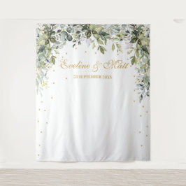 ボーホーグリーン装飾 葉っぱ ユーカリの葉 ウェディング タペストリー