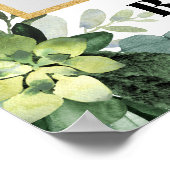 ボーホーグリーン シュクレント ベイビーシャワー フォトプロップ ポスター (角)