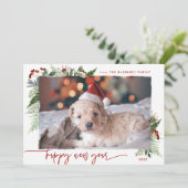 ボーホーグリーン バーガンディ ベージュ 2022年 新年のお祝い シーズンカード (スタンド正面)