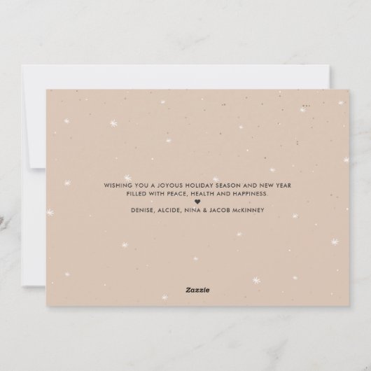 ボーホーグリーン バーガンディ ベージュ 2022年 新年のお祝い シーズンカード (裏面)