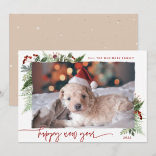 ボーホーグリーン バーガンディ ベージュ 2022年 新年 シーズンカード