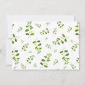 ボーホーグリーン 水彩 フラワー ブライダルシャワー サンキューカード (裏面)