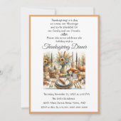 ボーホーコテージの感謝祭ディナー 家族と友人 招待状 (正面)