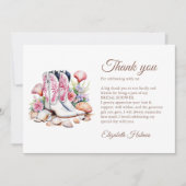 ボーホーコーストカウガールブーツ ブライダルシャワー サンキューカード (正面)