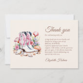 ボーホーコーストカルガールブーツ ブライダルシャワー サンキューカード (正面)