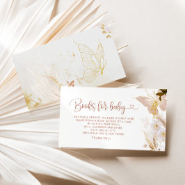 ボーホーゴールドの蝶の赤ちゃんの本のチケット エンクロージャーカード