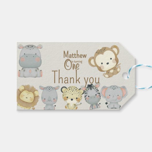 ボーホーサファリ バースデー ギフトタグ (正面(横))