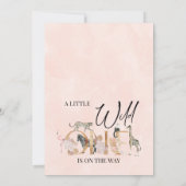 ボーホーサファリ ワイルドワン ベビーガール ベビーシャワー 招待状 (裏面)