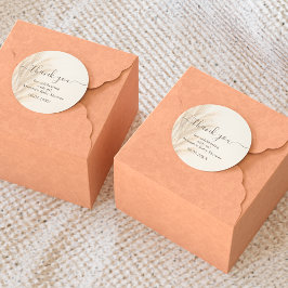 ボーホーサマー パンパスグラス 水彩画 ありがとうベイビー ラウンドシール