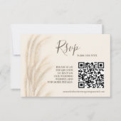 ボーホーサマー パンパスグラス 水彩 RSVP QRコード 招待状 (正面)