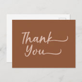 ボーホーサマー ブラウン テラコッタ おしゃれ サンクス ポストカード (正面/裏面)