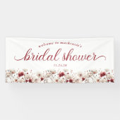 ボーホーサマー ワイルドフラワー ブライダルシャワー ウェルカム 横断幕 (横)