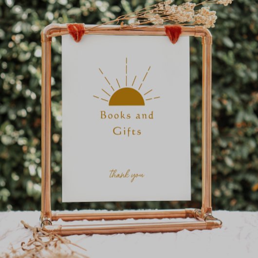 ボーホーサンシャインベイビーシャワーブックとギフトサイン ポスター