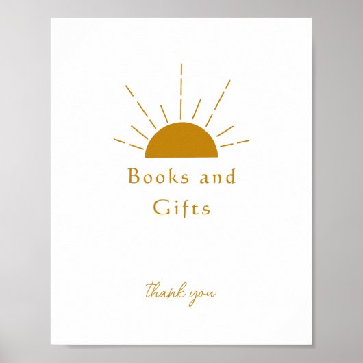 ボーホーサンシャインベイビーシャワーブックとギフトサイン ポスター (正面)