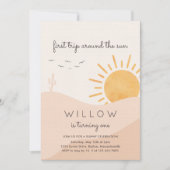 ボーホーサンシャイン1歳お誕生日 招待状 (正面)