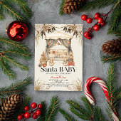 ボーホーサンタベイビー クリスマス ホリデー イブ  ベビーシャワー 招待状