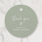 ボーホーサージグリーン ブライダルシャワー 感謝 フェイバータグ (裏面)